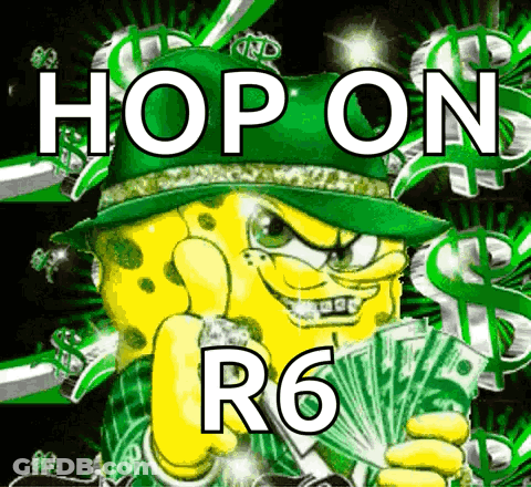 A Picture Of Spongebob Wearing A Green Hat And Holding Money GIF
