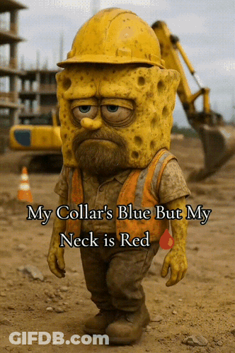 A Picture Of Spongebob Wearing A Hard Hat And Safety Vest GIF