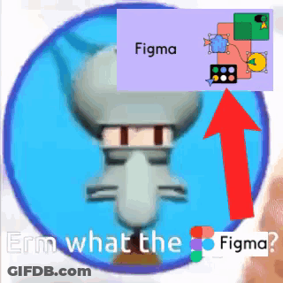 A Picture Of Squidward From Spongebob Squarepants With The Word Figma On It GIF