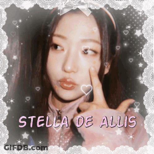 A Picture Of Stella De Allis With Hearts And Stars GIF