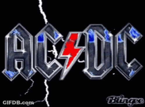 A Picture Of The Ac Dc Logo With Lightning Bolts GIF