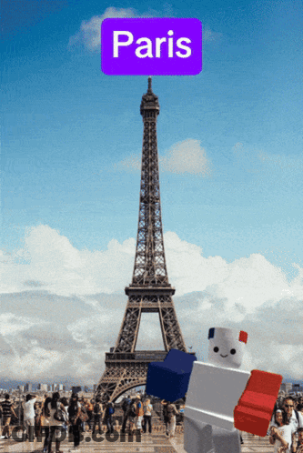 A Picture Of The Eiffel Tower And The Word Paris GIF
