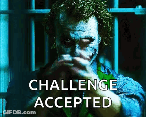 Joker With Challenge Accepted Text GIF