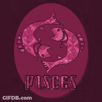 A Picture Of The Zodiac Sign Pisces In Pink GIF