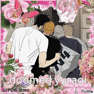 A Picture Of Three Men With The Caption Doomed Yuraoi GIF