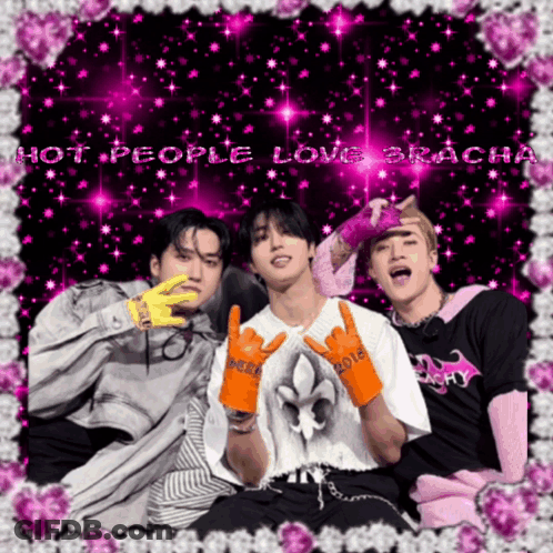 A Picture Of Three People With The Words Hot People Love Bracha Written On The Bottom GIF
