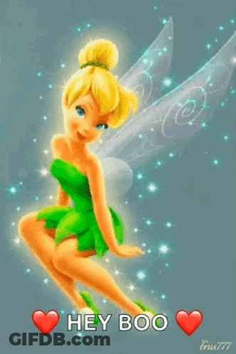 A Picture Of Tinkerbell Says Hey Boo GIF