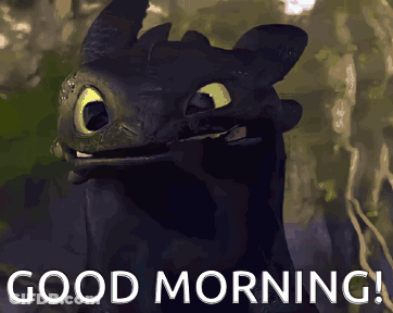 A Picture Of Toothless From How To Train Your Dragon With The Caption Good Morning GIF