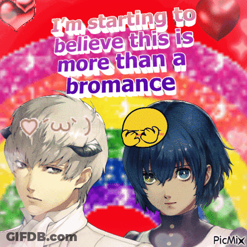 A Picture Of Two Anime Characters With The Words I 'M Starting To Believe This Is More Than A Romance GIF