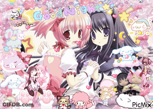 Anime Girls Saying Goodnight GIF