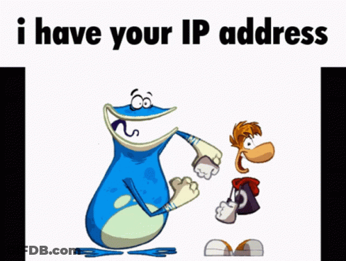 A Picture Of Two Cartoon Characters With The Words I Have Your Ip Address Below Them GIF
