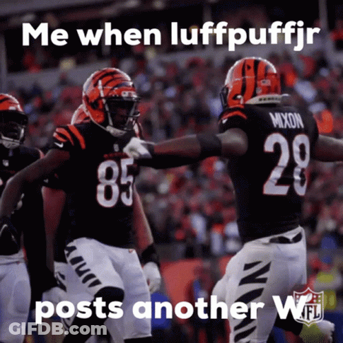 A Picture Of Two Football Players With The Caption Me When Luffpuffjr Posts Another Nfl GIF