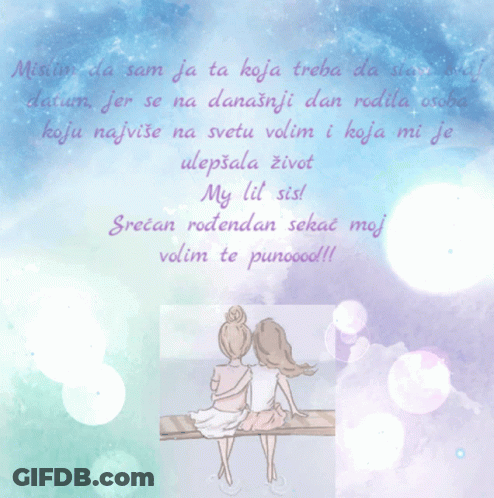 A Picture Of Two Girls Sitting On A Bench With A Quote In Another Language GIF