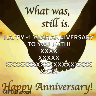 A Picture Of Two Hands Holding Each Other With The Words Happy 1 Year Anniversary To You Both GIF
