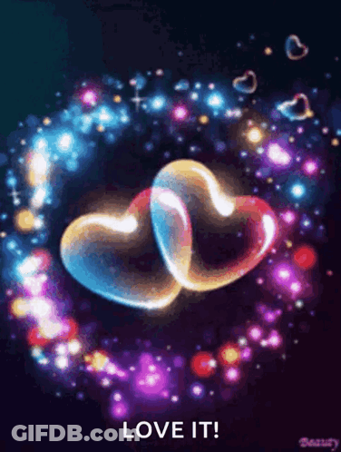 A Picture Of Two Hearts With The Words Love It GIF