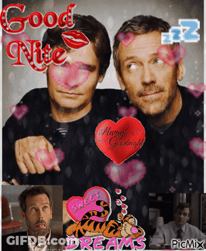 A Picture Of Two Men With Hearts And A Heart That Says Sweet Dreams On It GIF