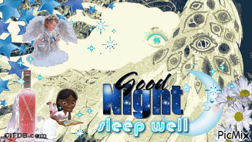 A Picture That Says Good Night Sleep Well With A Bottle Of Perfume GIF