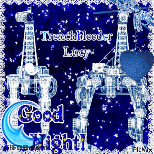A Picture That Says " Good Night " With A Blue Heart GIF