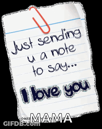 A Piece Of Paper That Says Just Sending U A Note To Say ... I Love You GIF