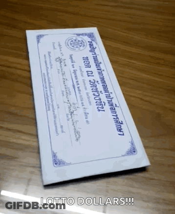 A Piece Of Paper That Says Lotto Dollars On The Bottom GIF