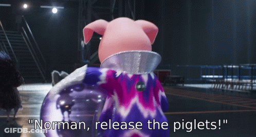 A Pig Talking On A Cell Phone With The Words " Norman Release The Piglets " Below Him GIF