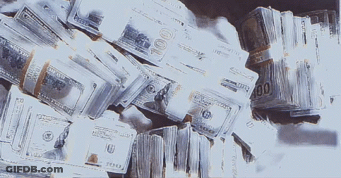 A Pile Of 100 Dollar Bills On Top Of Each Other GIF