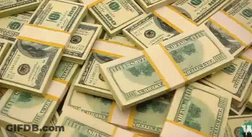 A Pile Of 100 Dollar Bills Stacked On Top Of One Another GIF