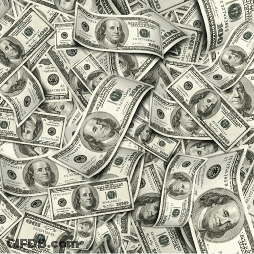 A Pile Of 100 Dollar Bills With A Franklin On The Front GIF