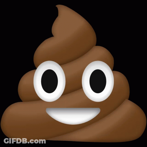A Pile Of Poop With White Eyes And A Smiling Face GIF