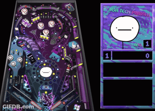 A Pinball Game Is Being Played On A Computer Monitor GIF
