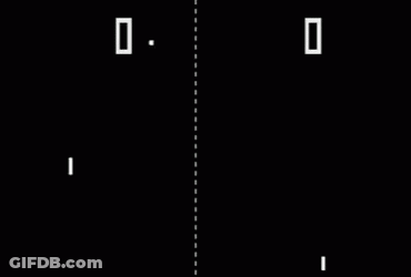 A Ping Pong Game Is Being Played On A Black Screen GIF