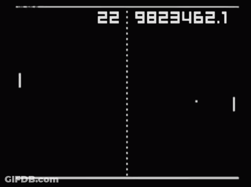 A Ping Pong Game Is Being Played With A Score Of 9823346.2 GIF