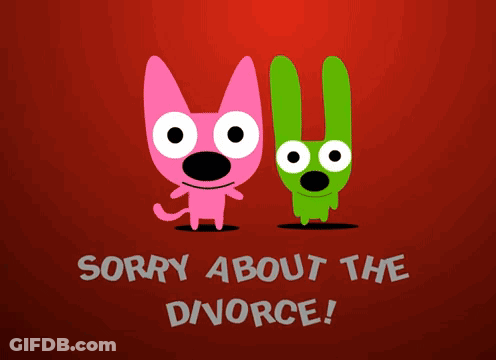 A Pink And A Green Cartoon Character Are Standing Next To Each Other GIF