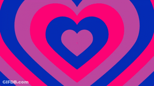 A Pink And Blue Heart With A Smaller Heart In The Center GIF