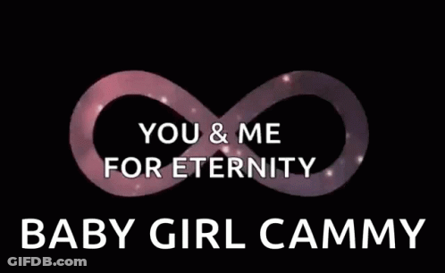 A Pink And Blue Infinity Symbol With The Words `` You And Me For Eternity Baby Girl Cammy '' GIF
