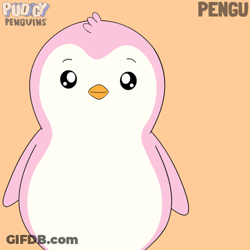 A Pink And Blue Penguin Hugging Each Other With The Words " I Love You Mom " On The Bottom GIF