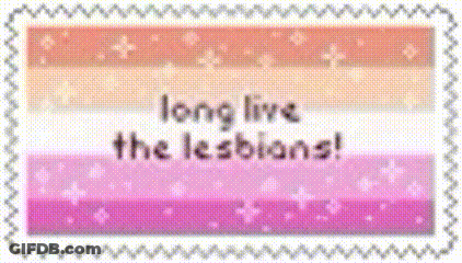 A Pink And Orange Flag With The Words Long Live The Lesbians Written On It . GIF