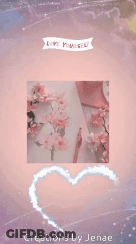 A Pink And Purple Background With A Heart That Says Love On It GIF