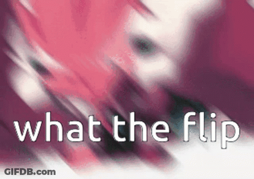 A Pink And White Background With The Words What The Flip GIF