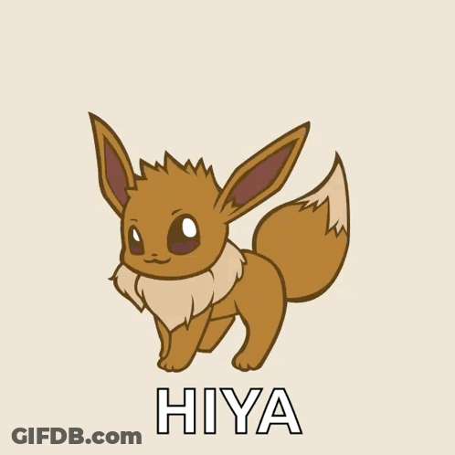 A Pink And White Pokemon With The Name Hiya On The Bottom Right GIF