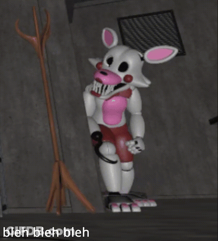 A Pink And White Stuffed Animal With The Words Bleh Bleh Bleh Behind It GIF