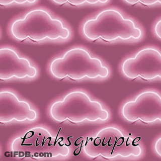 A Pink Background With Clouds And The Words Linksgroupie On The Bottom GIF