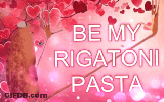 Pink Background Hearts Be My Rigatoni Pasta GIF