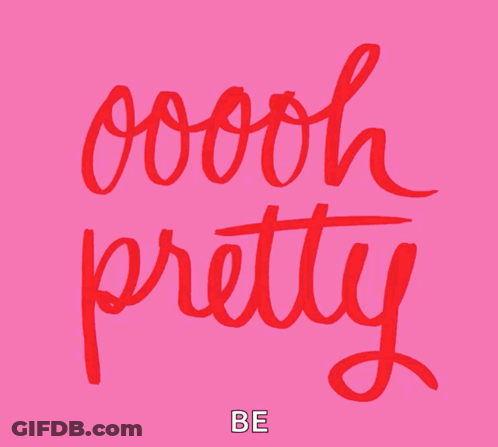 A Pink Background With Red Hearts And The Words Oh Pretty Be GIF