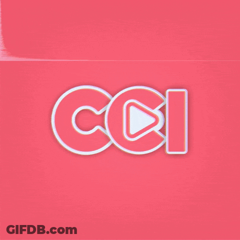 A Pink Background With The Letters Cci In White GIF