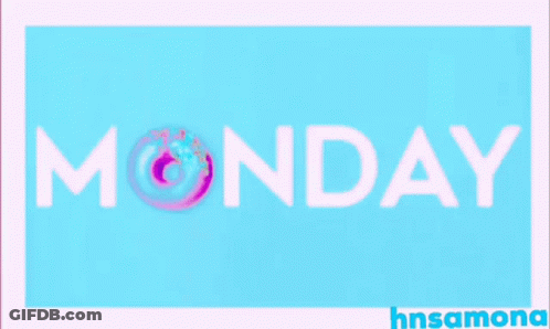 A Pink Background With The Word Monday In White GIF