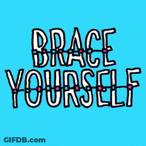A Pink Background With The Words Brace Yourself GIF