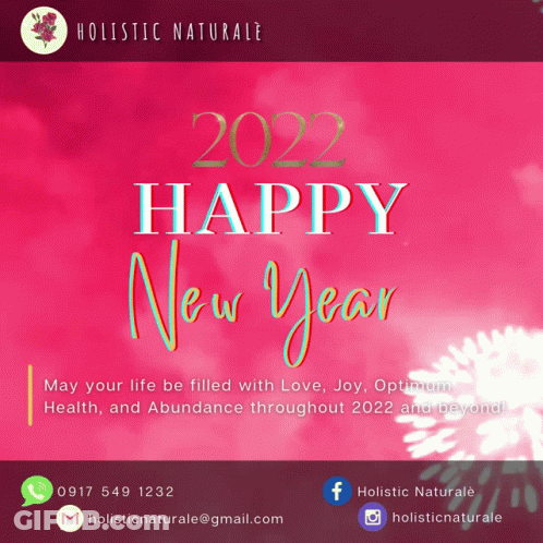 A Pink Background With The Words Happy New Year 2022 GIF