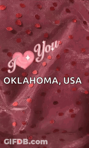 A Pink Background With The Words Oklahoma Usa On It GIF