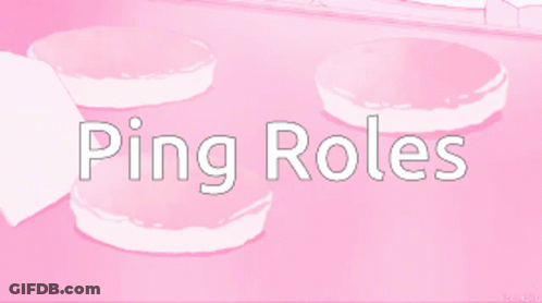 A Pink Background With The Words Ping Roles Written On It GIF
